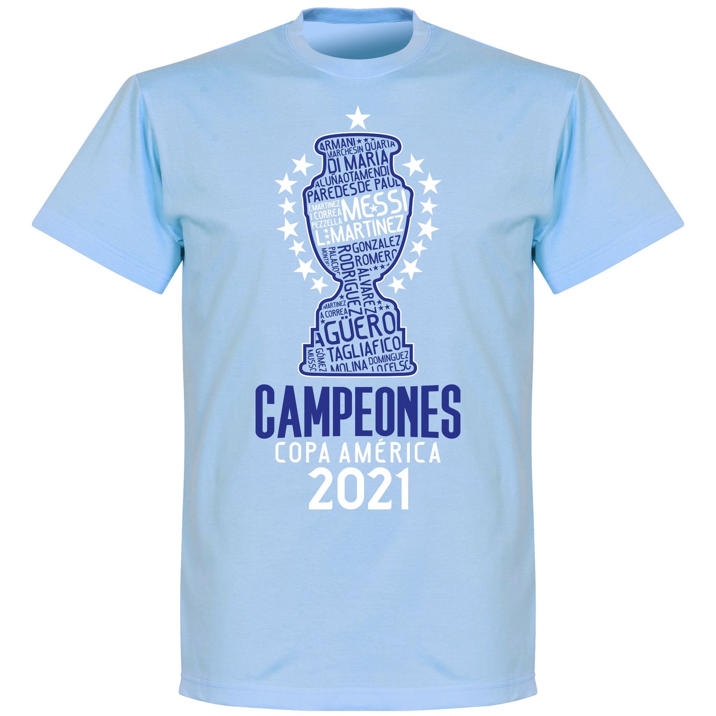 Argentina 2021 Copa America Champions Messi 10 T-shirt - Sky Blue