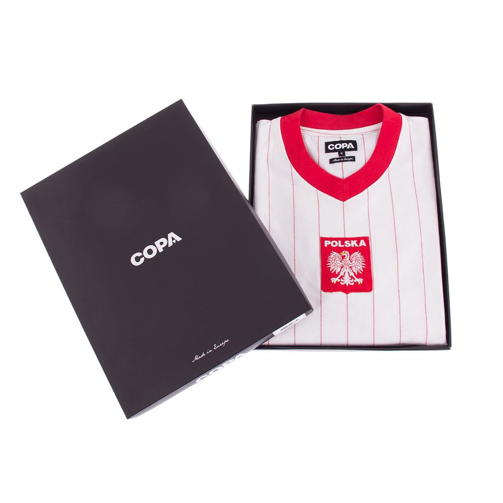 Copa Poland Home Boniek 20 Retro Shirt 1982-1983 (Retro Flock Printing)