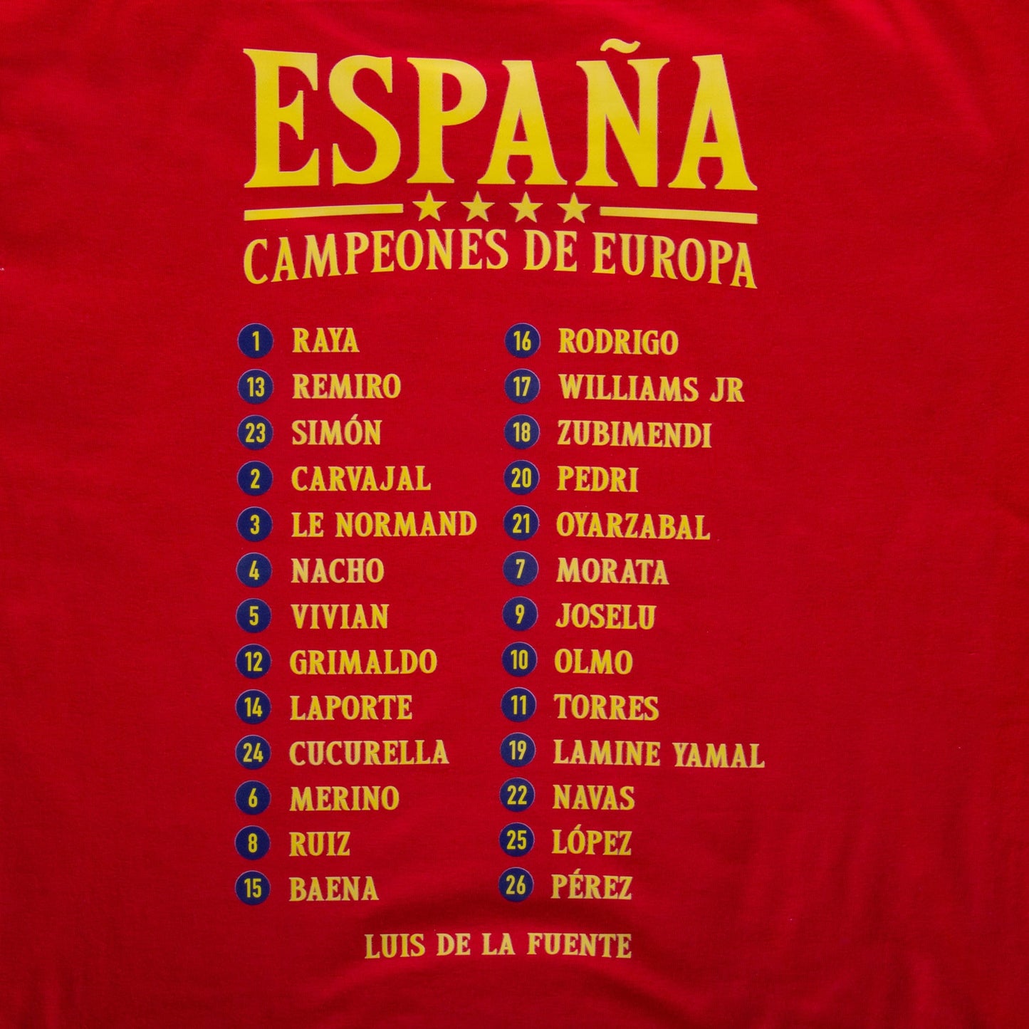 Spain Campeones de Europa 2024 Squad T-shirt - Red