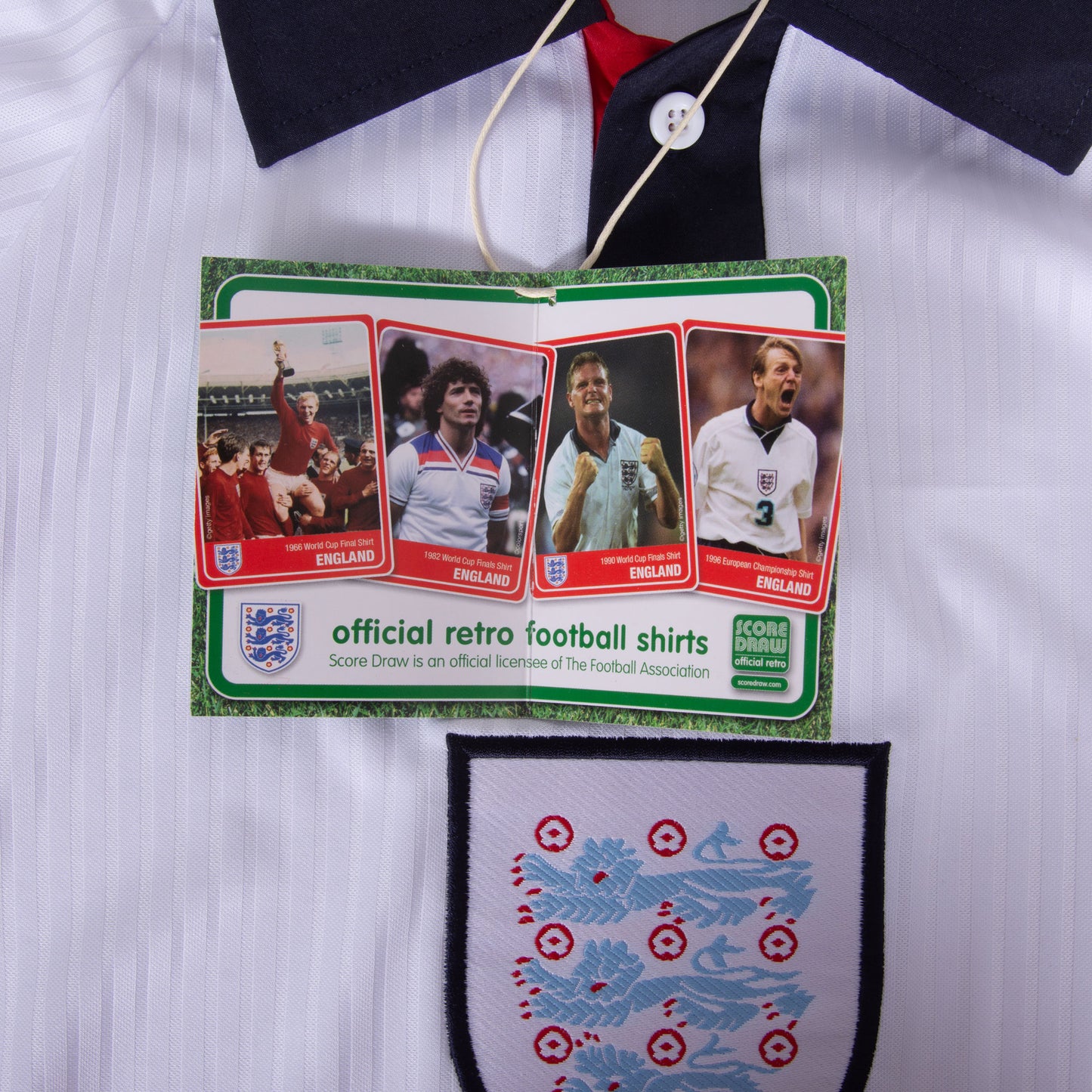 Score Draw England Home Retro Shirt World Cup Finals 1998