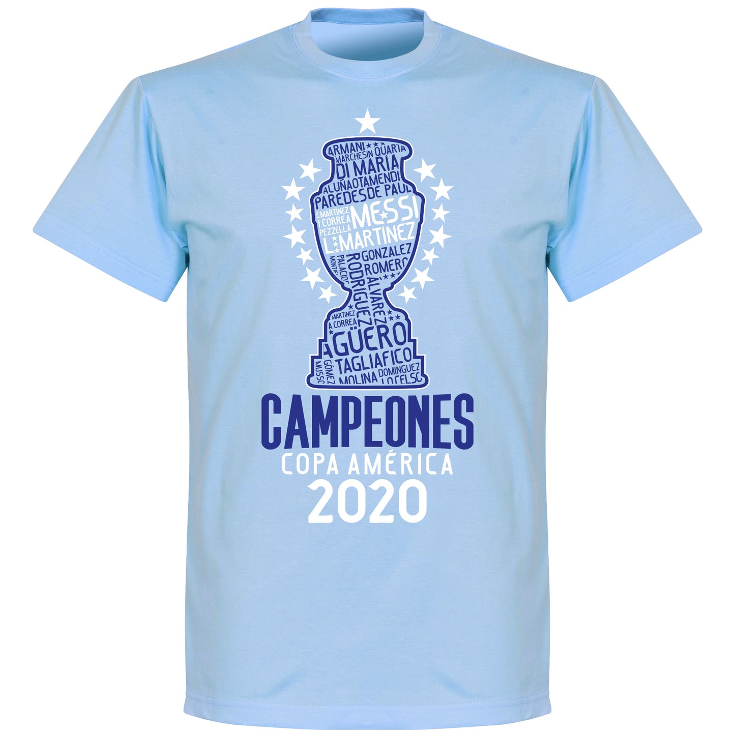 Argentina 2021 Copa America Champions Squad T-shirt - Sky Blue