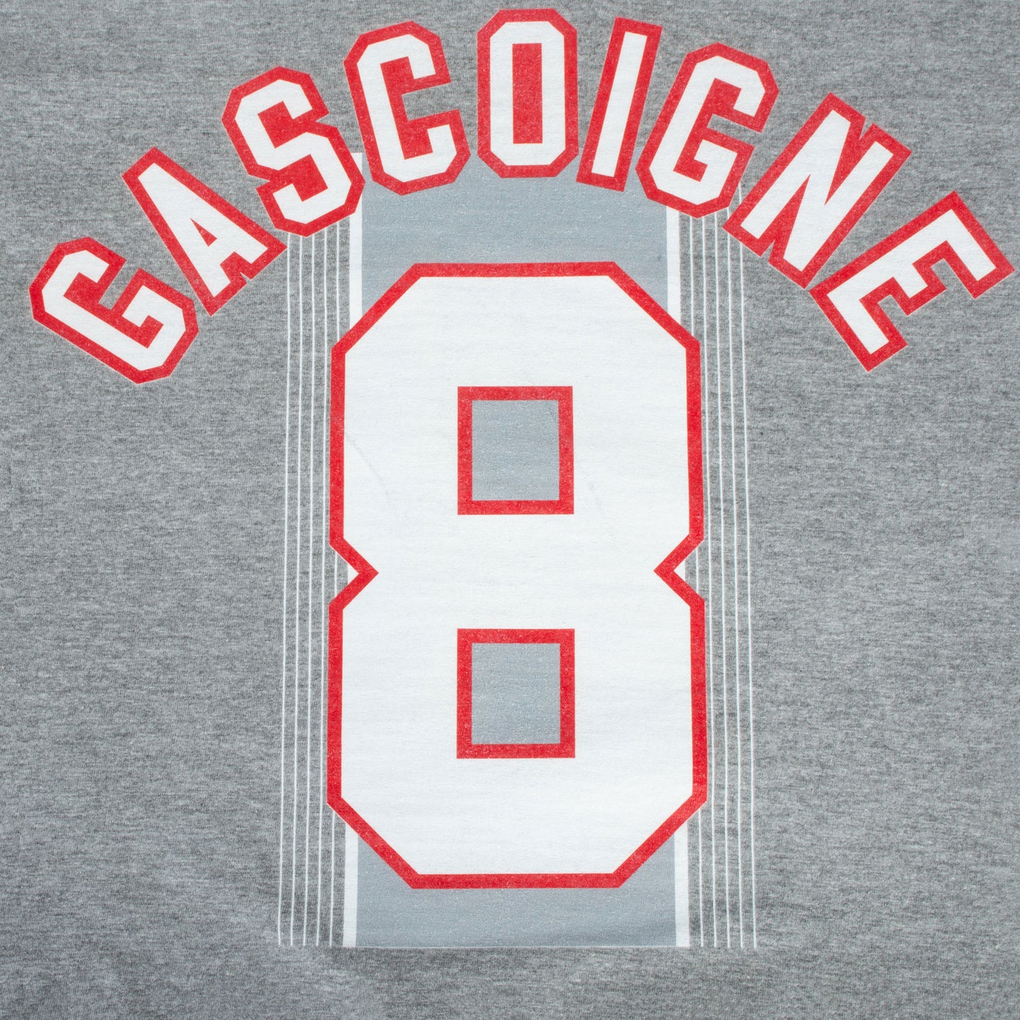 England Euro 96 Away Gascoigne 8 T-shirt - Grey