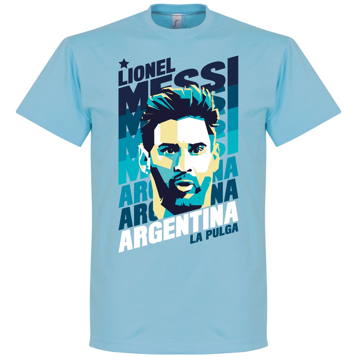 Messi Argentina Portrait T-Shirt - Sky