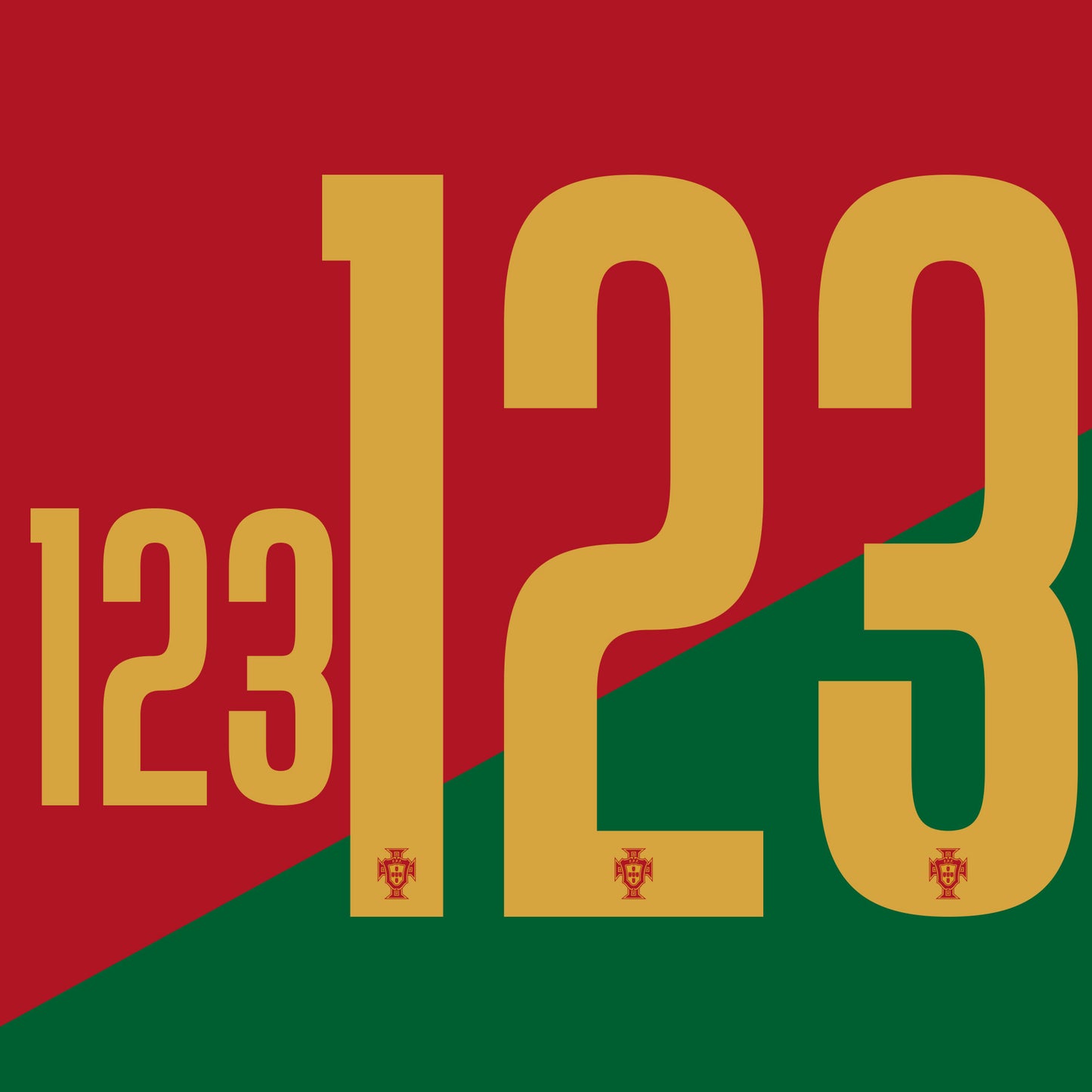 22-23 Portugal Home Adult Player Number Sets (250mm / 102mm)