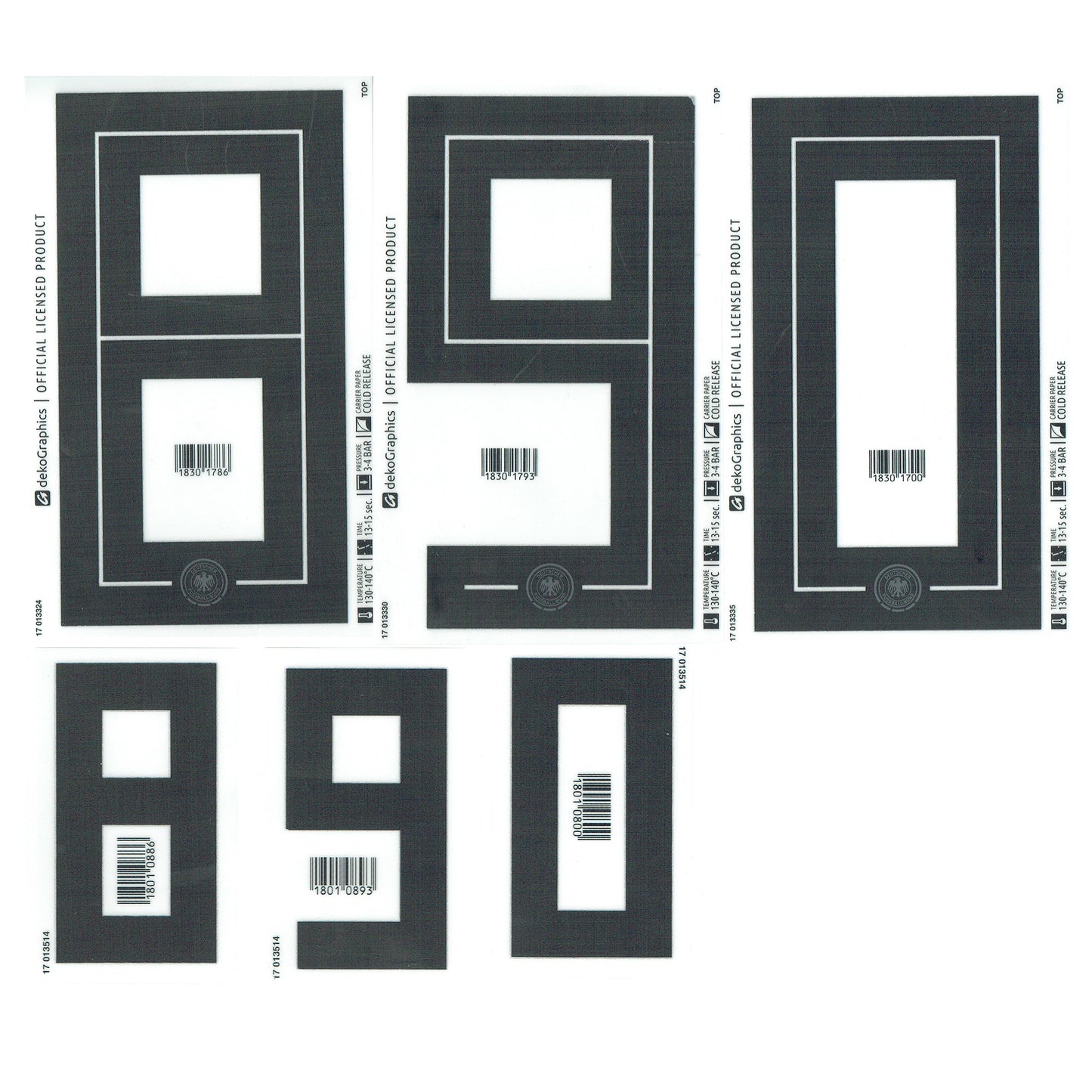 18-19 Germany Home Kids Front and Back Number Sets (80mm and 169mm)