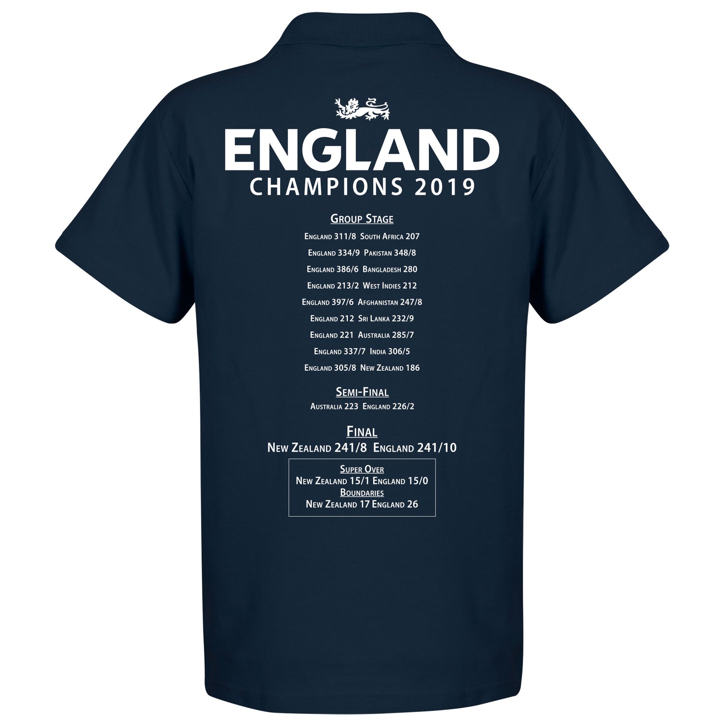 England Cricket World Cup Winners Road to Victory Polo Shirt - Navy