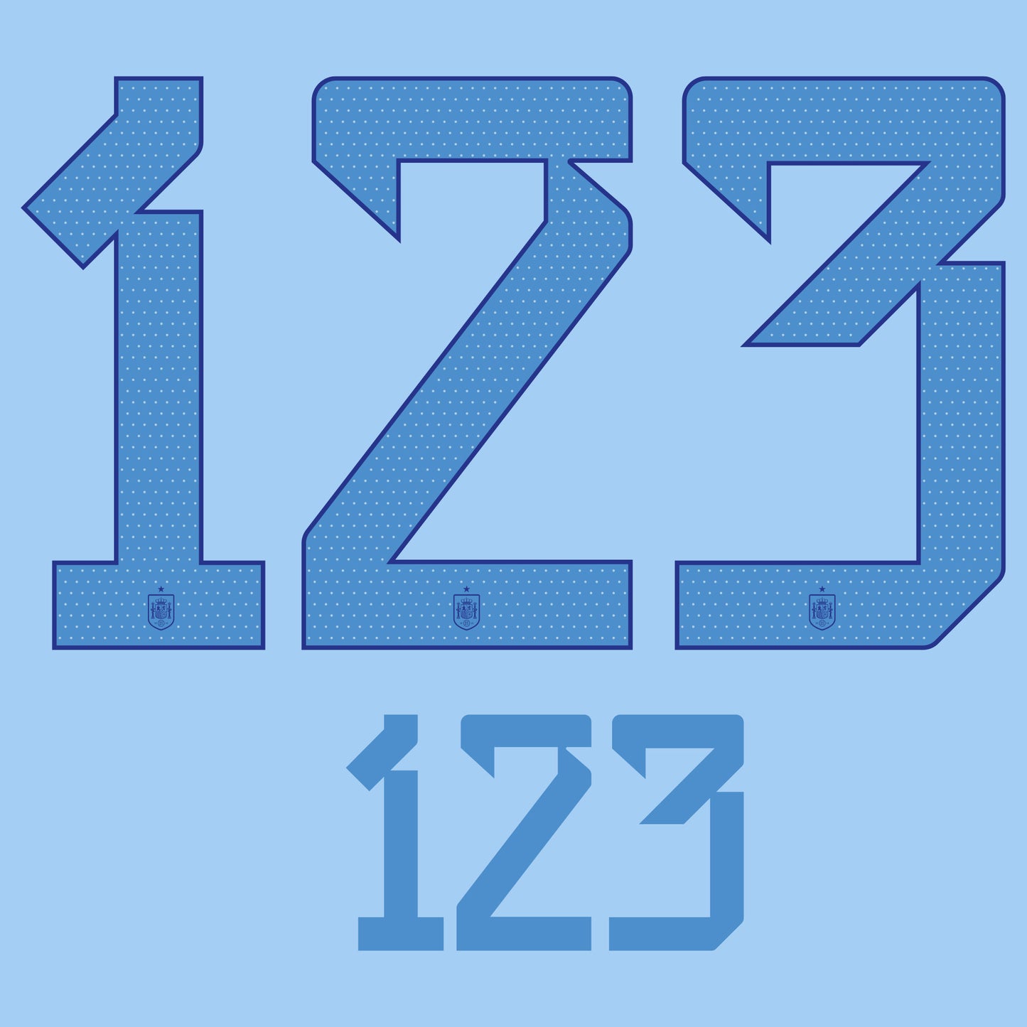 22-23 Spain Away Adult Player Number Sets (254mm / 104mm)