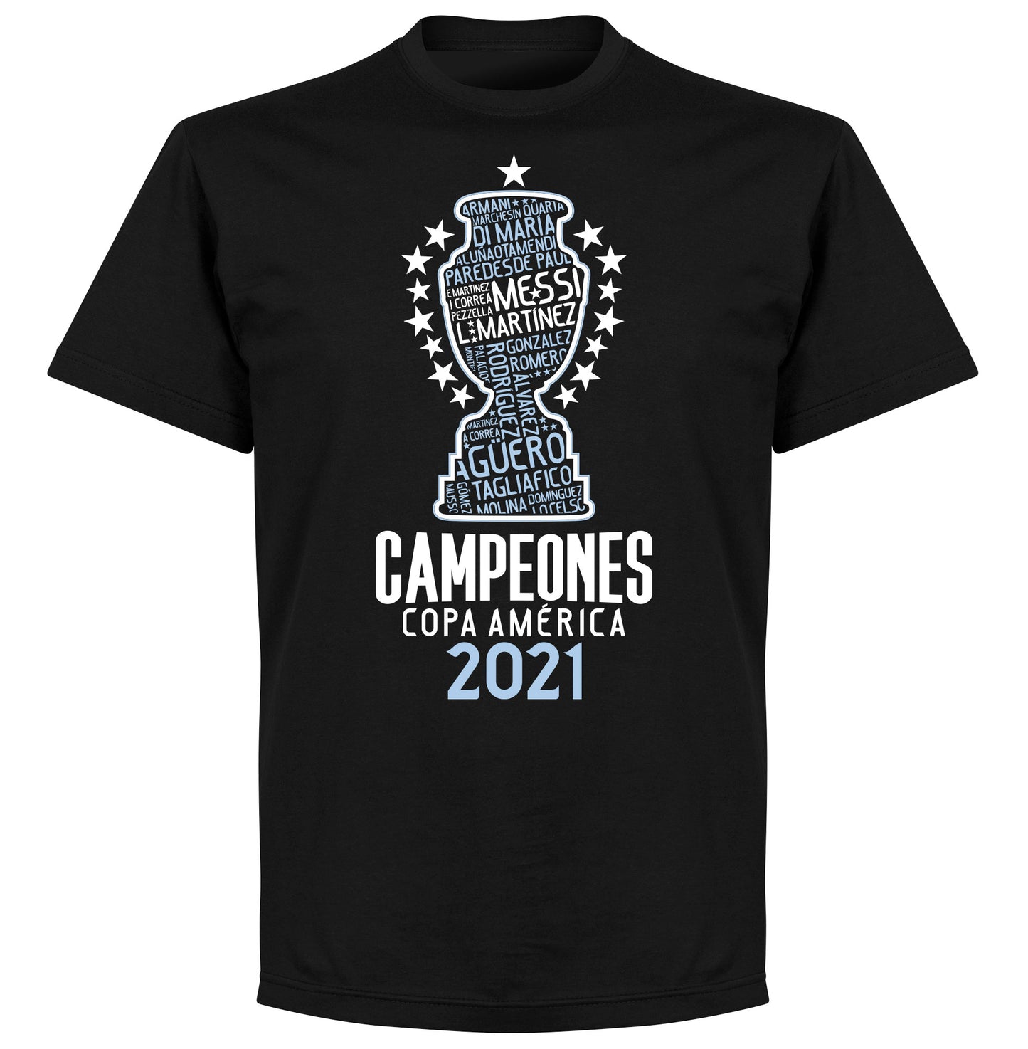 Argentina 2021 Copa America Champions Messi 10 T-shirt - Black
