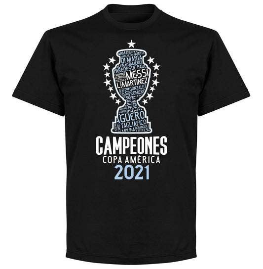 Argentina 2021 Copa America Champions T-shirt - Black