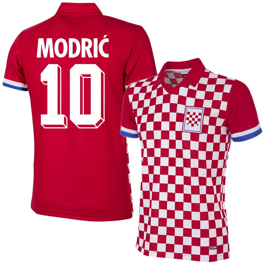 Copa Croatia Home Modrić 10 Retro Shirt 1991-1992 (Retro Flock Printing)