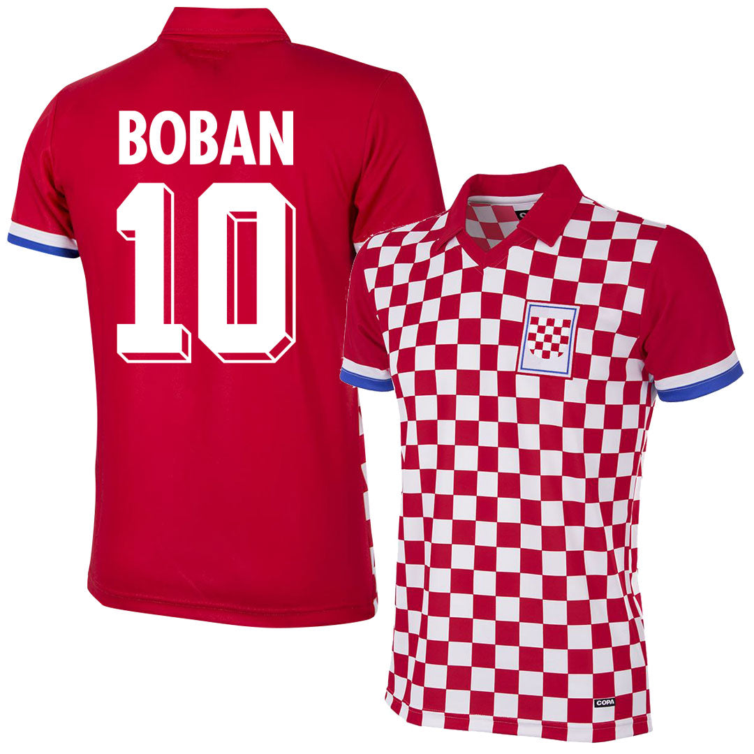 Copa Croatia Home Boban 10 Retro Shirt 1991-1992 (Retro Flock Printing)