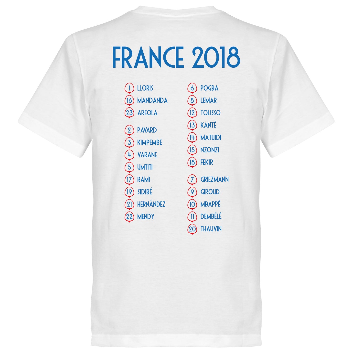 France Allez les Bleus Russia 2018 Squad T-shirt - White