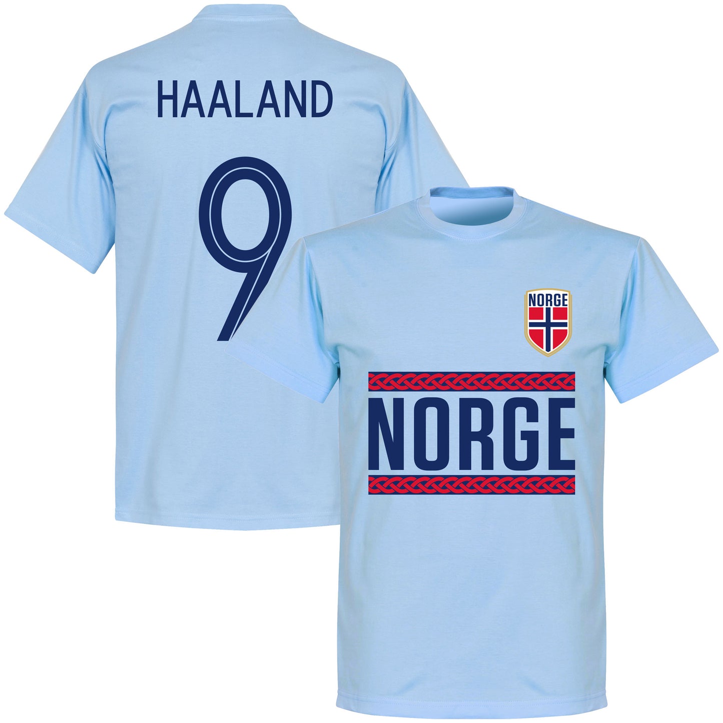 Norway Team Haaland 9 T-shirt - Sky Blue