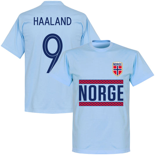 Norway Team Haaland 9 T-shirt - Sky Blue