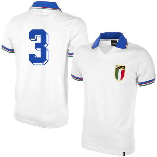 Copa Italy Away No.3 Retro Shirt World Cup 1982 (Retro Flock Printing)
