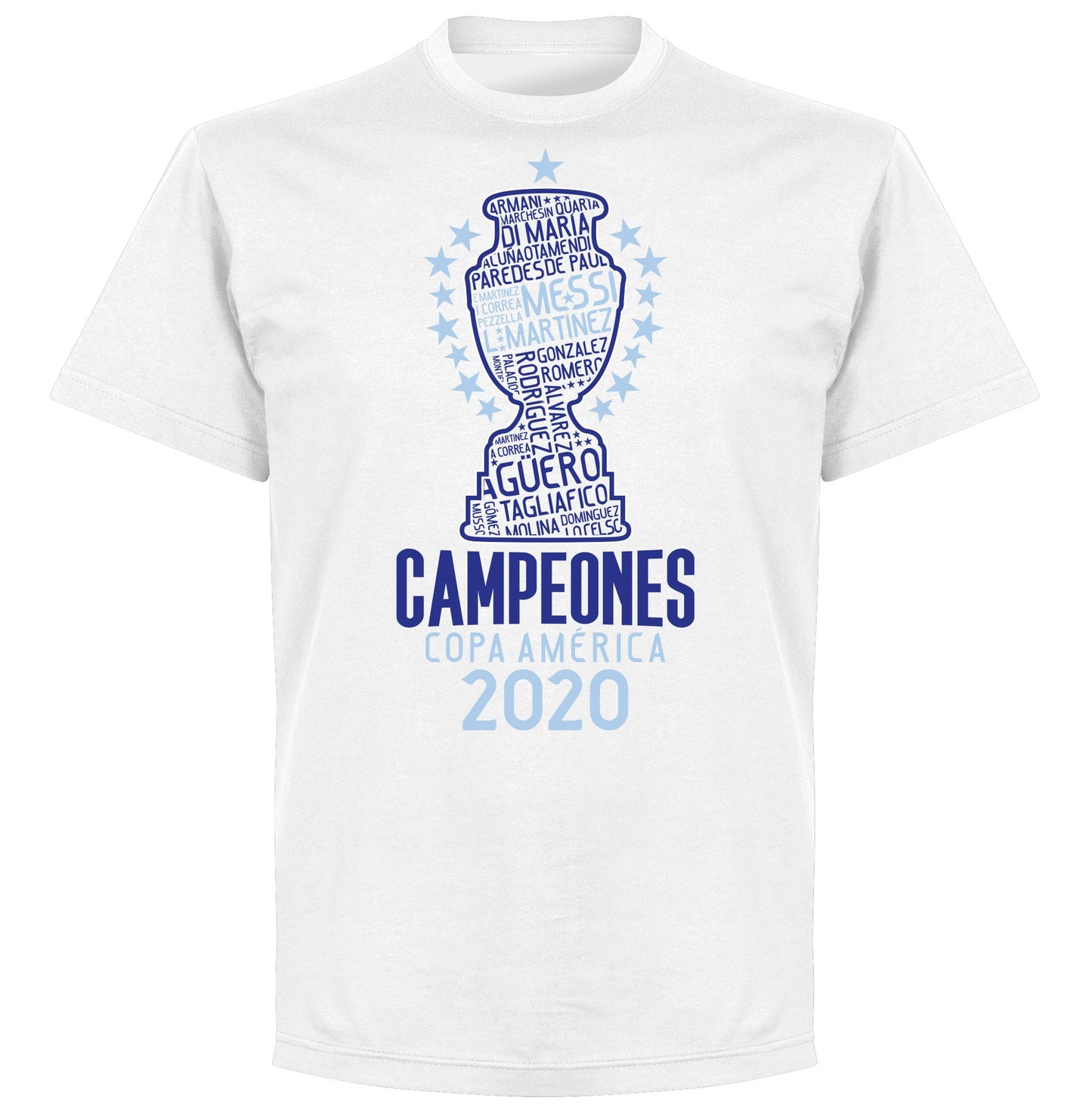 Argentina 2021 Copa America Champions Squad T-shirt - White