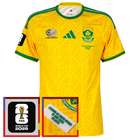 adidas South Africa Home Shirt incl. FIFA 2026 Sleeve Patch & Czechia vs South Africa Official World Cup Transfer