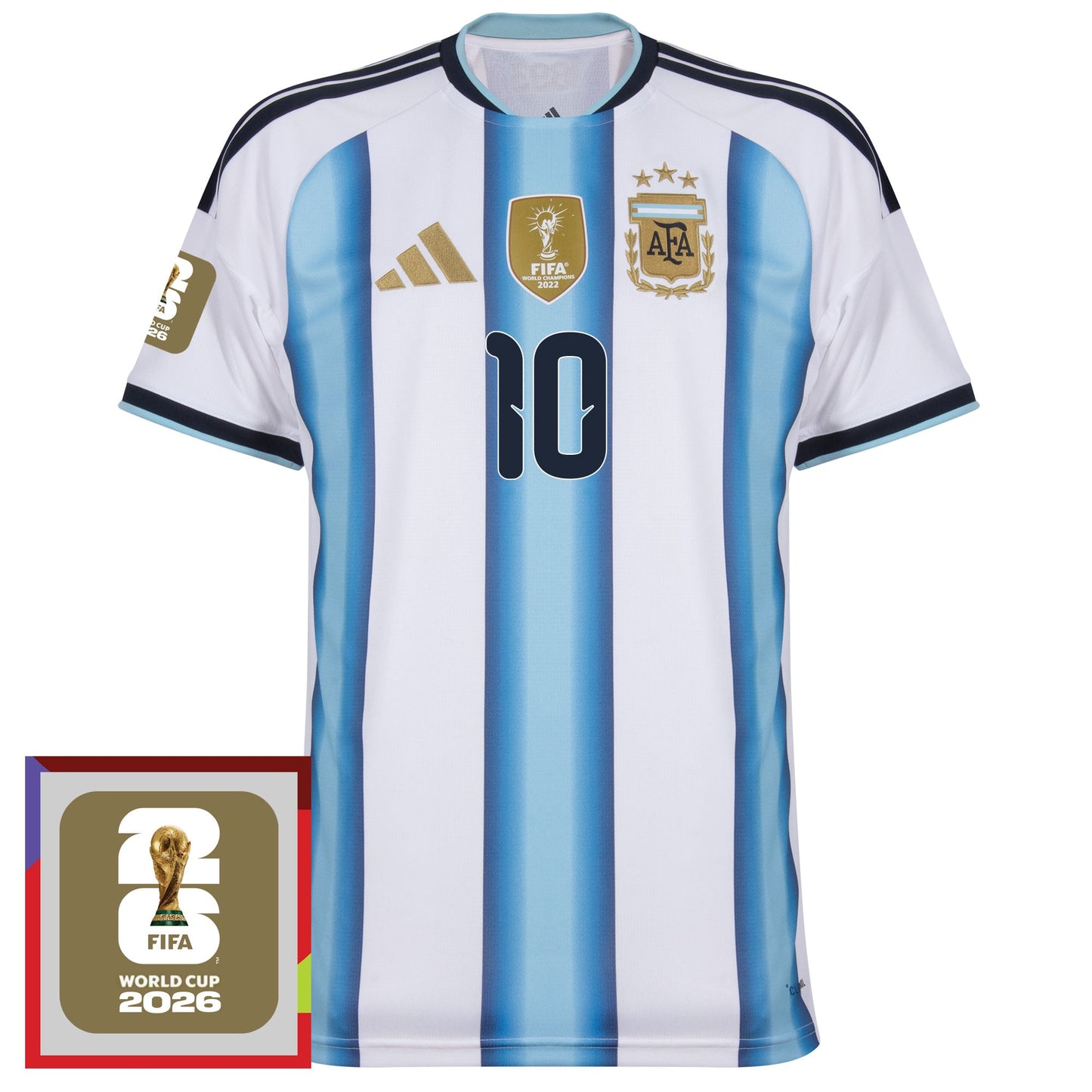 adidas Argentina Home KIDS Shirt inc. Messi 10 & World Cup 2026 Patch