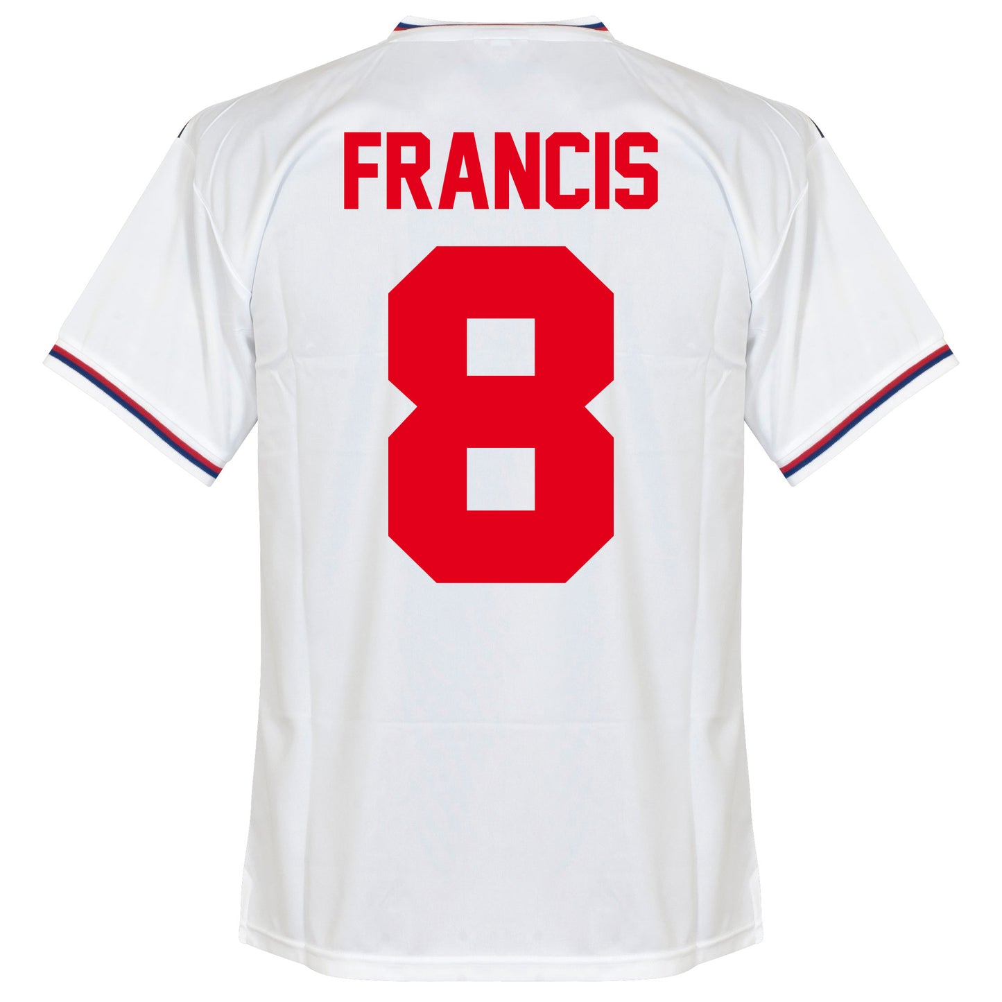 Score Draw England Home Francis 8 Retro Shirt World Cup 1982 (Retro Flock Printing)
