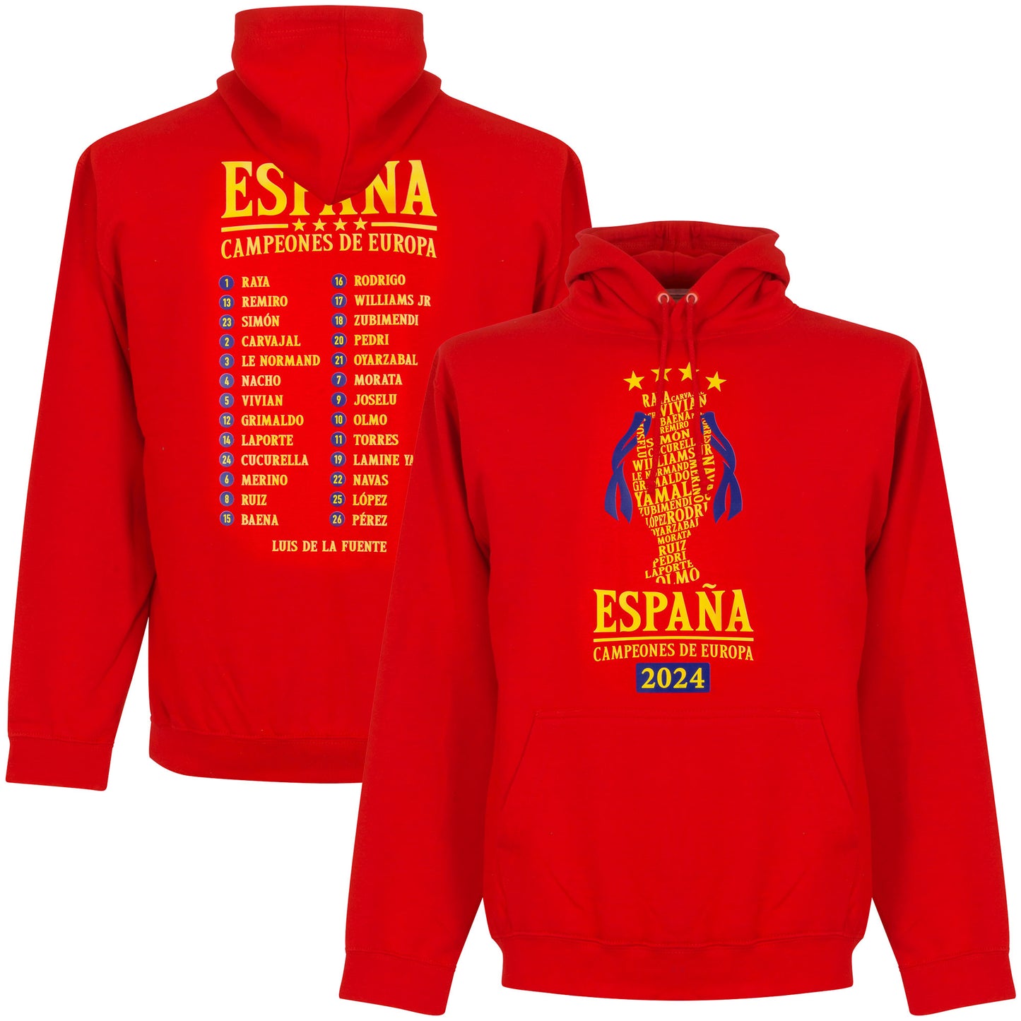 Spain Campeones de Europa 2024 Squad Hoodie - Red