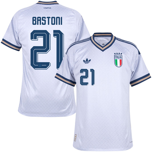 adidas Italy Authentic Away Bastoni 21 Shirt 2026-2027 (Official Printing)