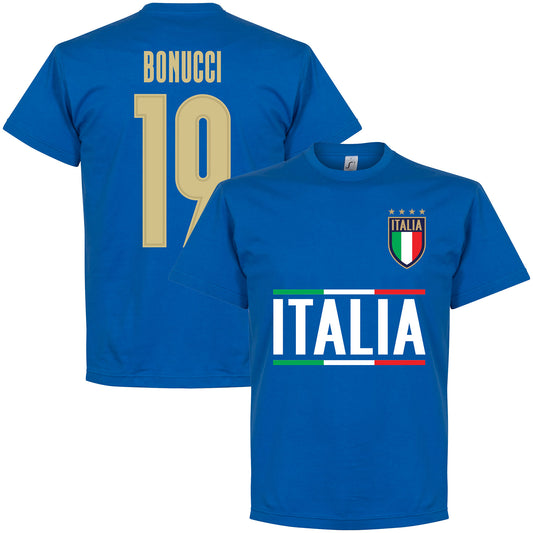 Italy Bonucci 19 Team T-shirt - Royal