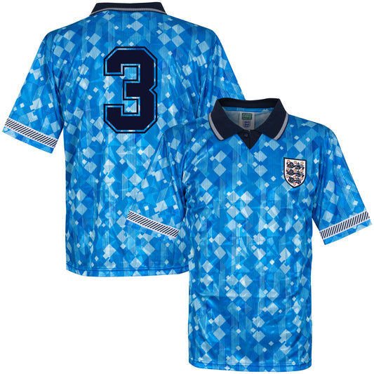 Score Draw England 3rd no. 3 Retro Shirt World Cup 1990 (Retro Flock Printing)