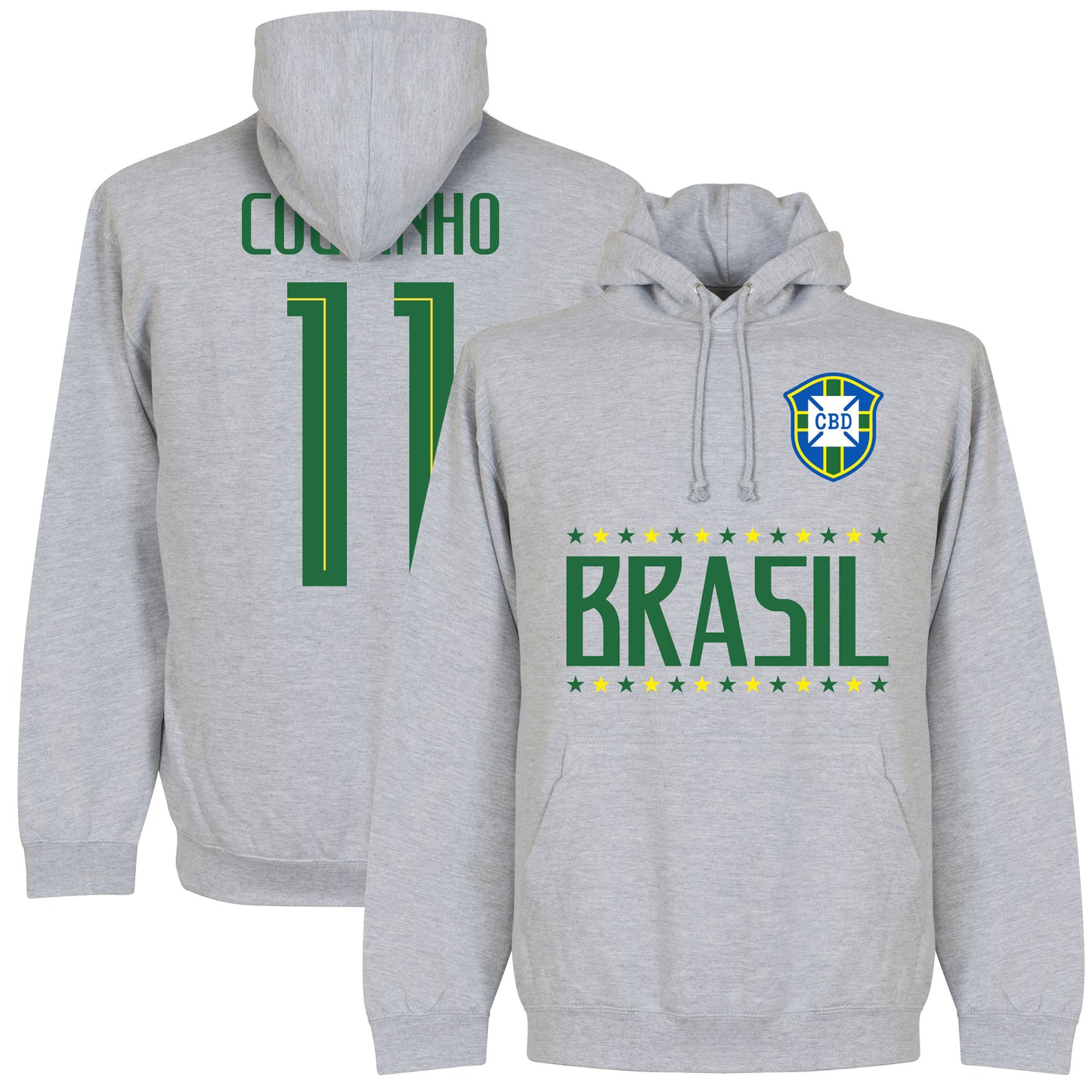 Brasil Coutinho 11 Team Kids Hoodie - Grey