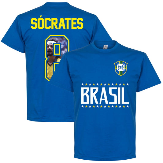 Brazil Socrates 8 Gallery Team T-Shirt - Royal