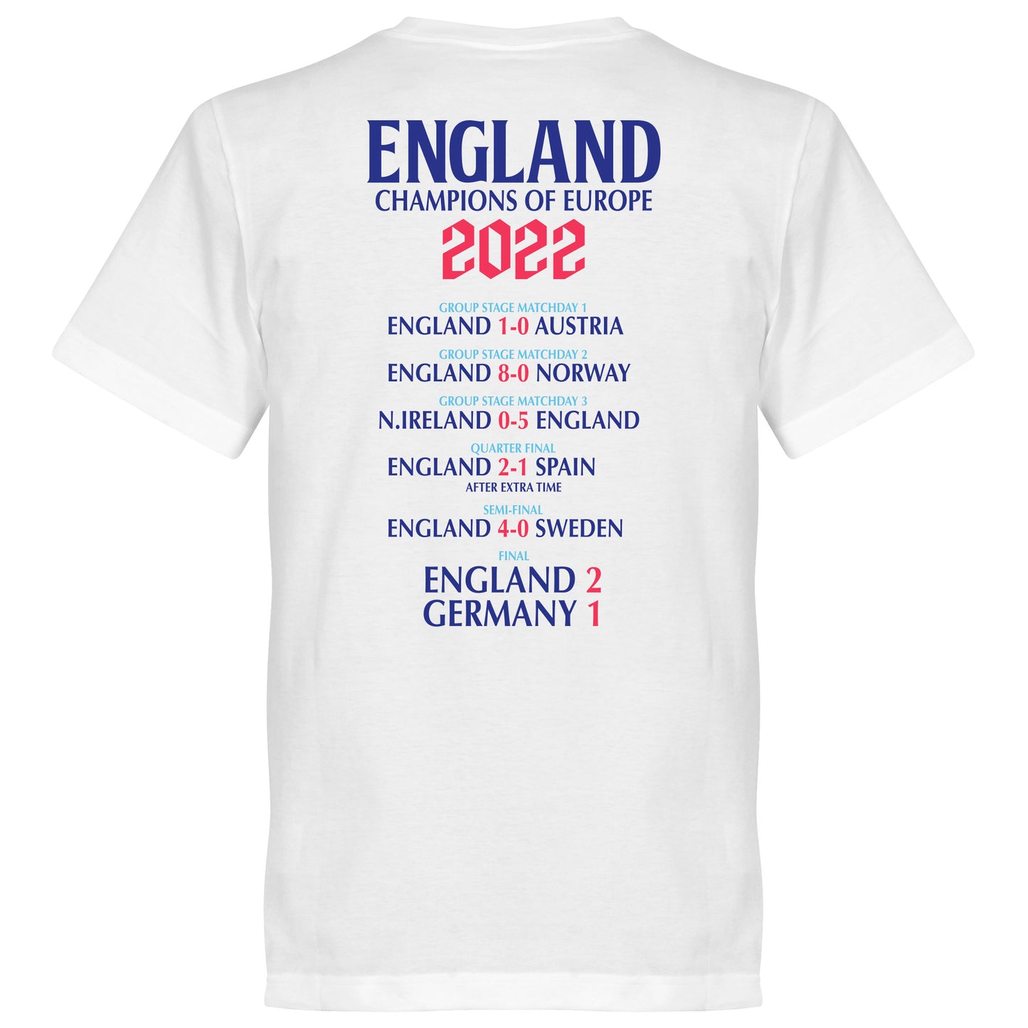 England 2022 Winners Road to Victory T-shirt - White