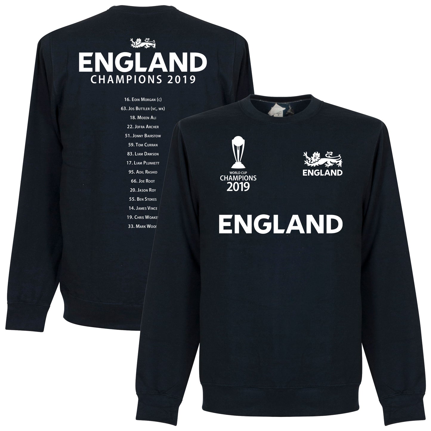 England Cricket World Cup Winners Squad Sweatshirt - Navy