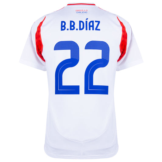 adidas Chile Away B.B Díaz 22 Shirt 2024-2025 (Official Printing)