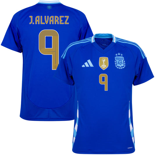 adidas Argentina Away J.Álvarez 9 Shirt 2024-2025 (Official Printing)