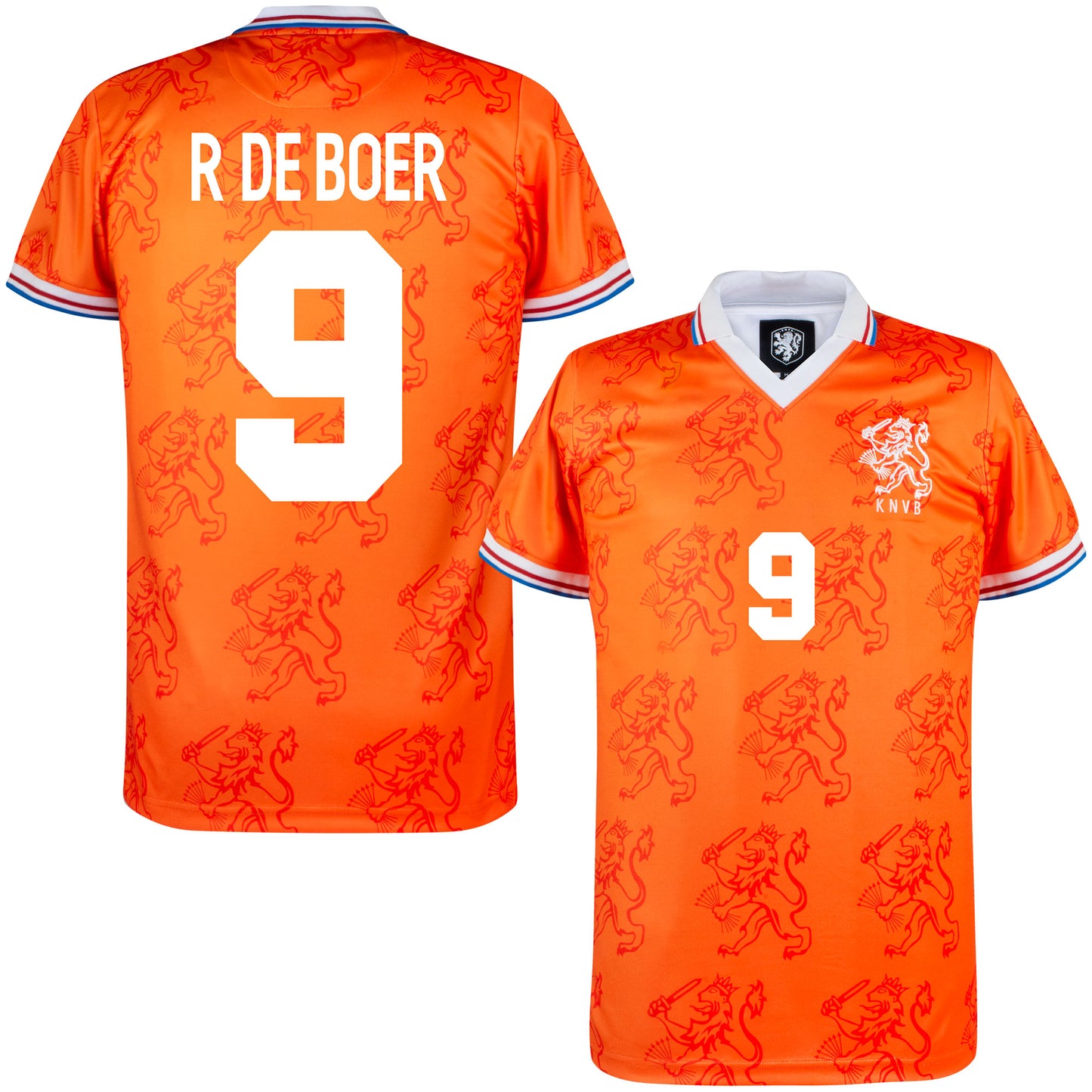Copa Holland Home R De Boer 9 Retro Shirt 1994 (Retro Flock Printing)