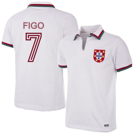 Copa Portugal Away Figo 7 Retro Shirt 1972-1973 (Retro Flock Printing)