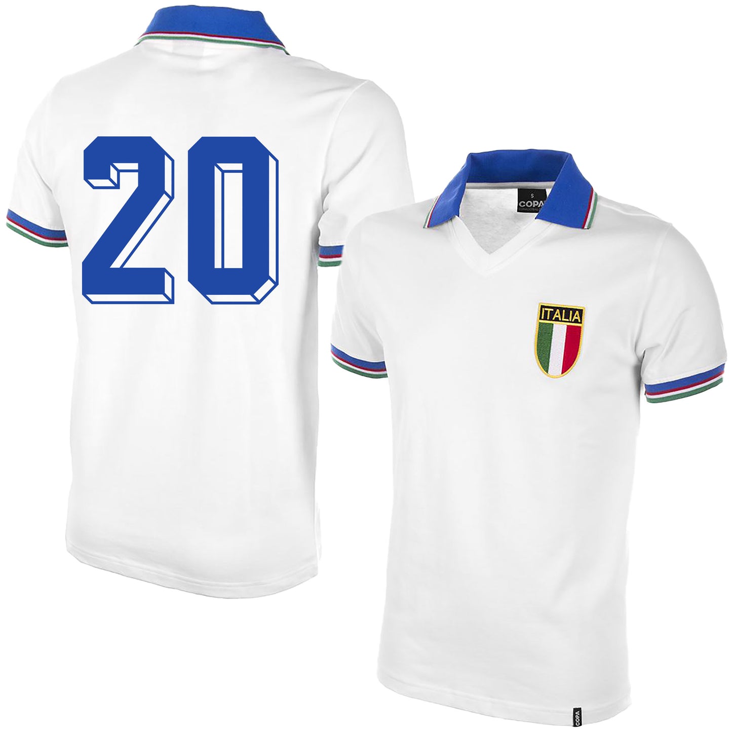 Copa Italy Away No.20 Retro Shirt World Cup 1982 (Retro Flock Printing)