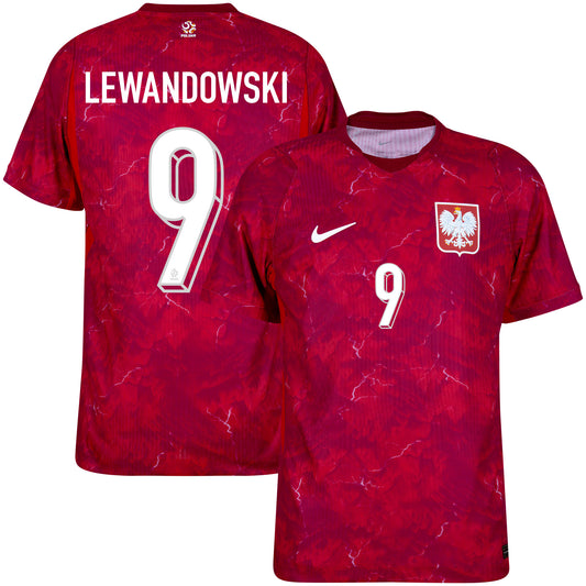 Nike Poland Aero-Fit Match Away Lewandowski 9 Shirt 2026-2027 (Official Printing)