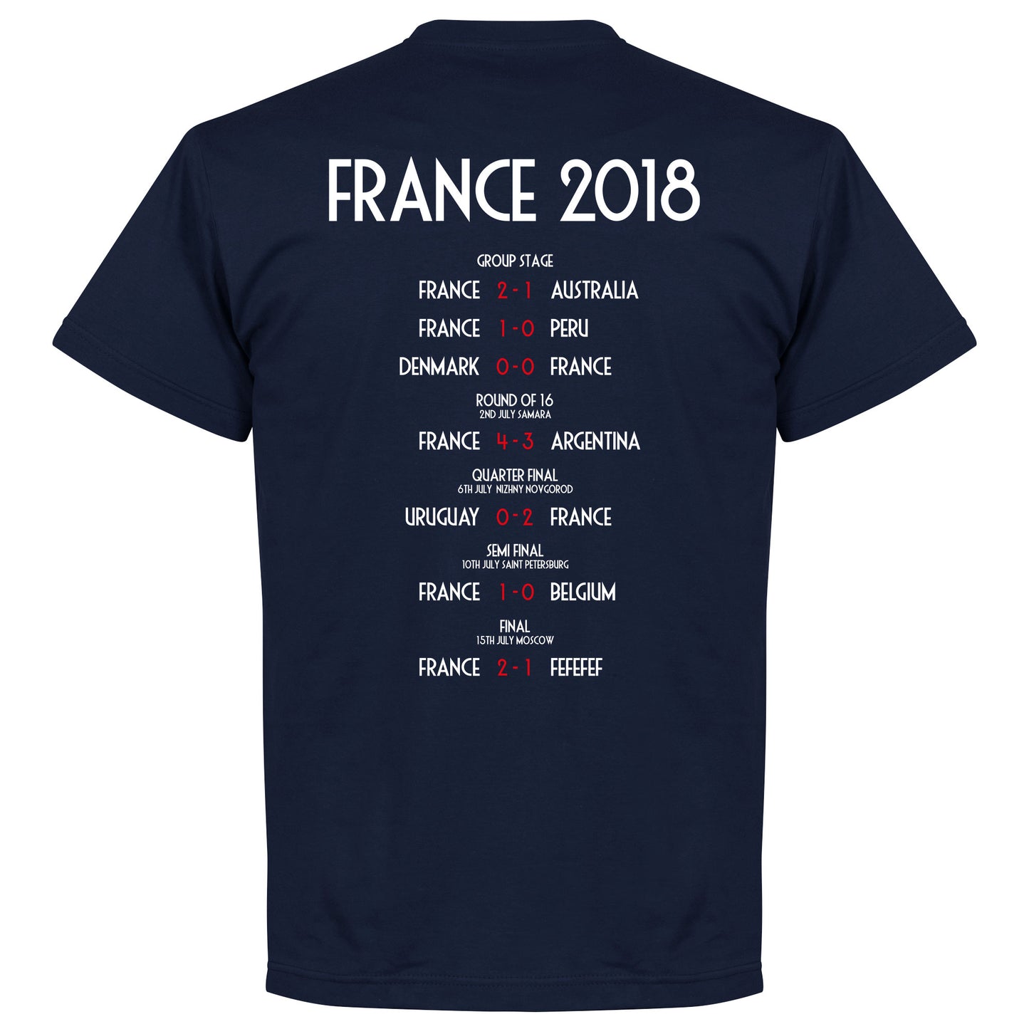 France Allez les Bleus Russia 2018 Road to Victory T-shirt - Navy
