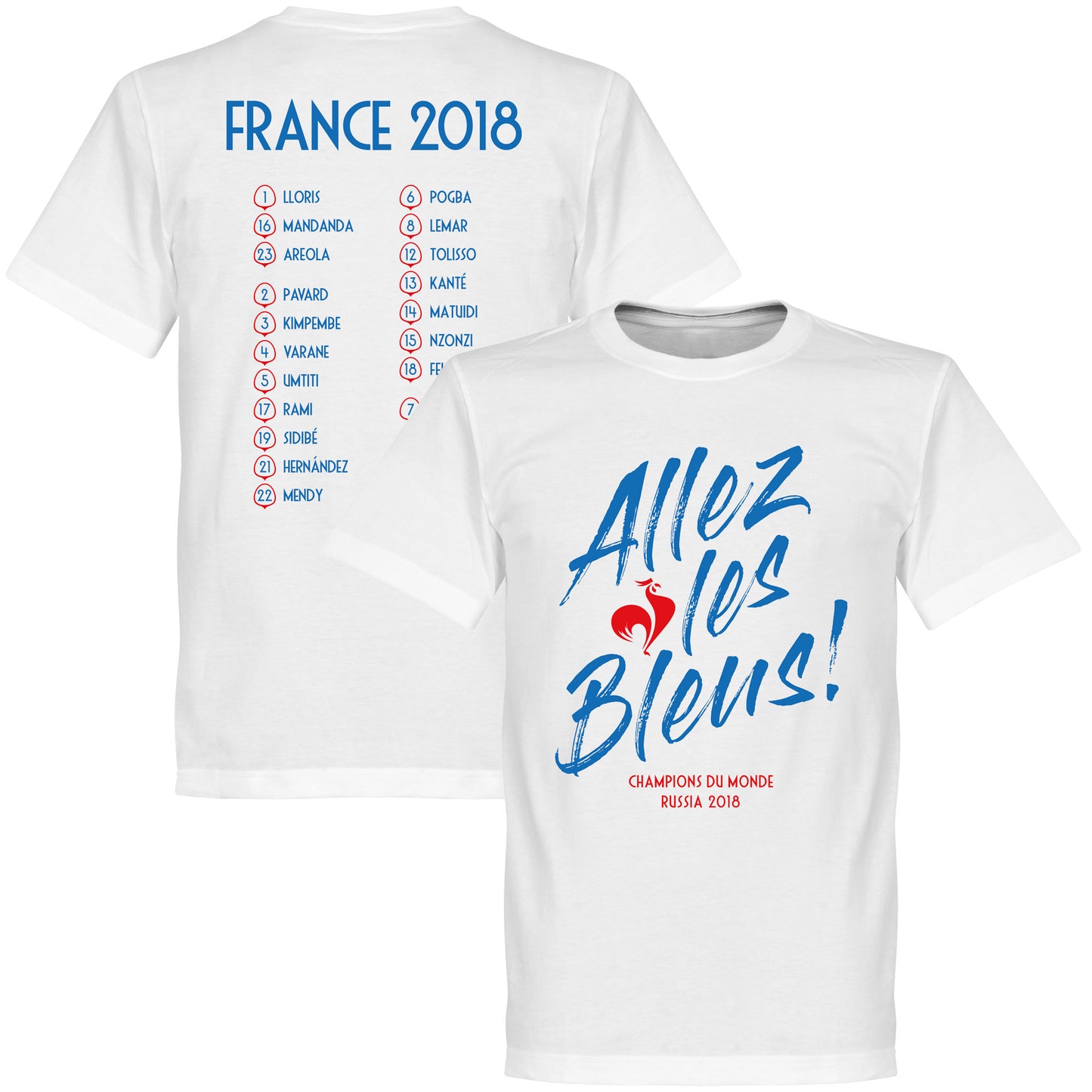 France Allez les Bleus Russia 2018 Squad T-shirt - White