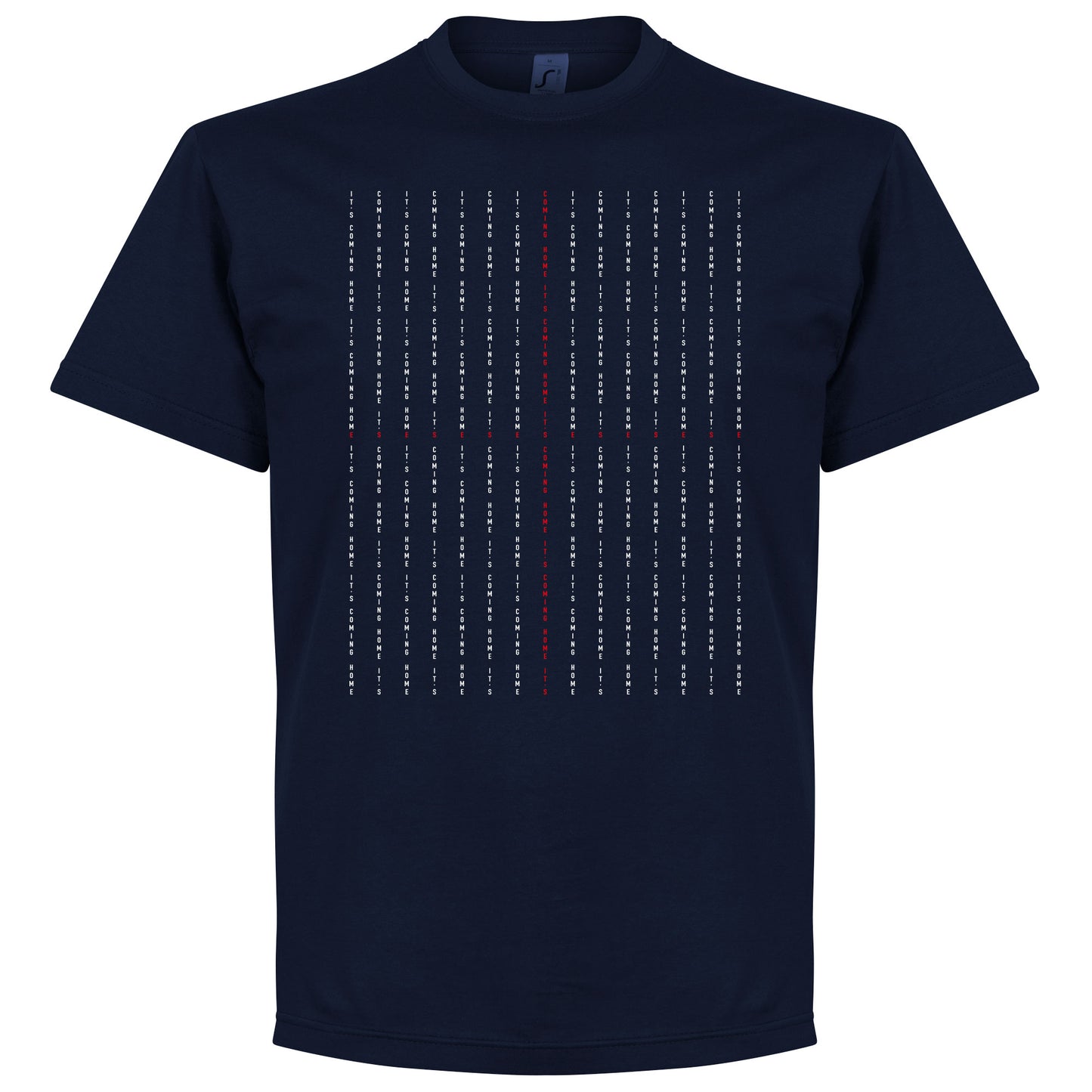 England Pin Stripe It's Coming Home T-shirt - Navy