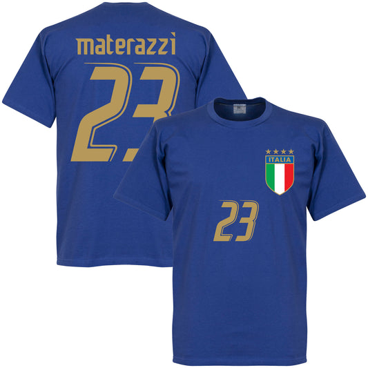 2006 Italy Materazzi T-shirt - Royal