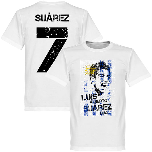 Luis Suarez Uruguay Flag T-shirt - White