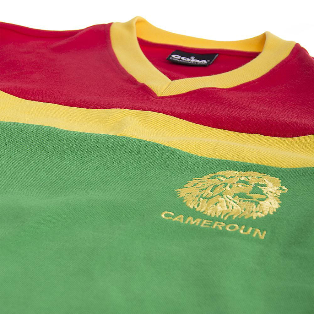Copa Cameroon Milla 9 Retro Shirt 1988-1989 (Retro Flock Printing)