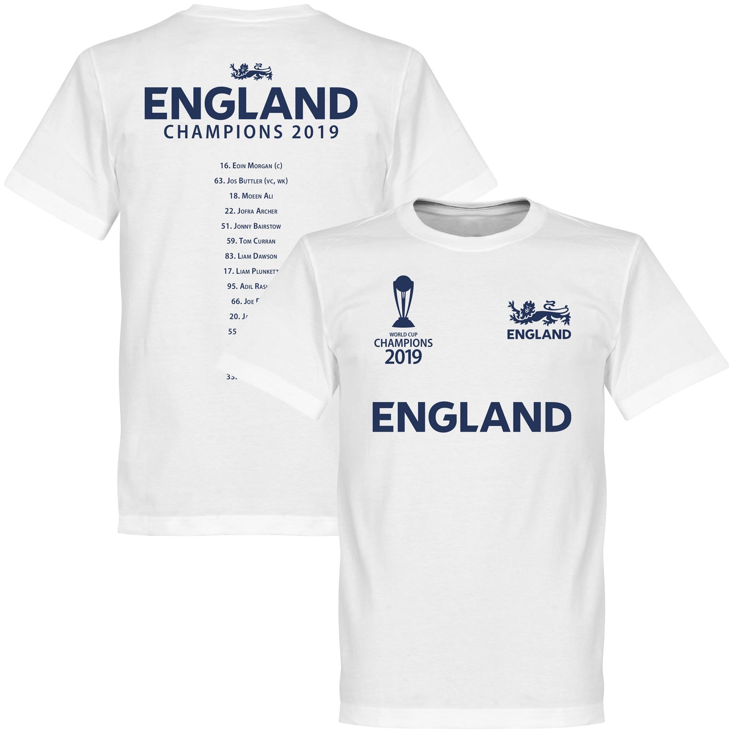 England Cricket World Cup Winners Squad T-Shirt - White