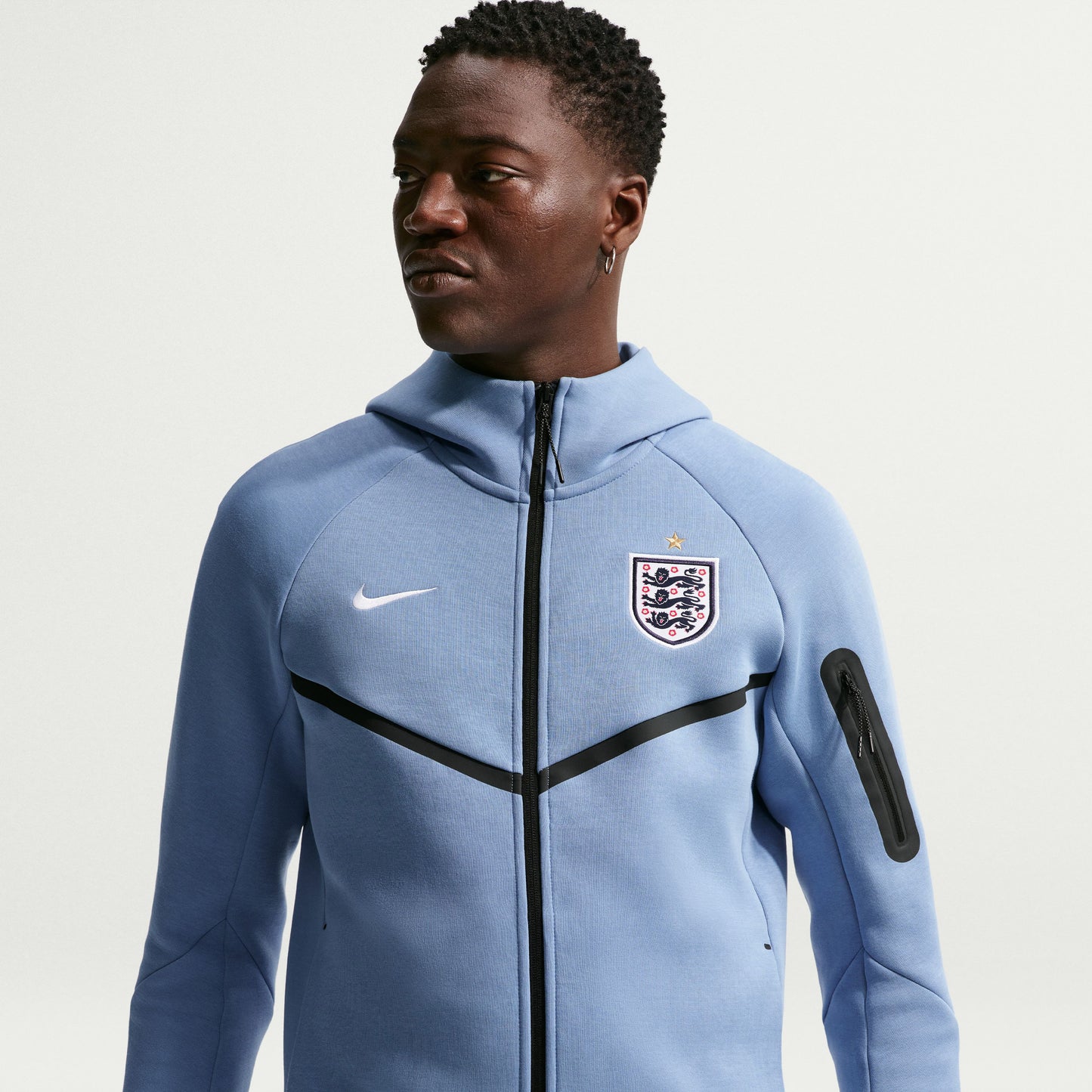 Nike England Tech Fleece FZ WR Hoodie - Light Blue - 2026-2027