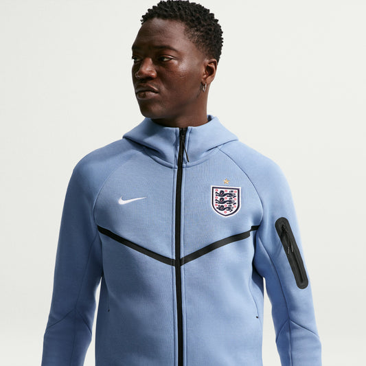 Nike England Tech Fleece FZ WR Hoodie - Light Blue - 2026-2027