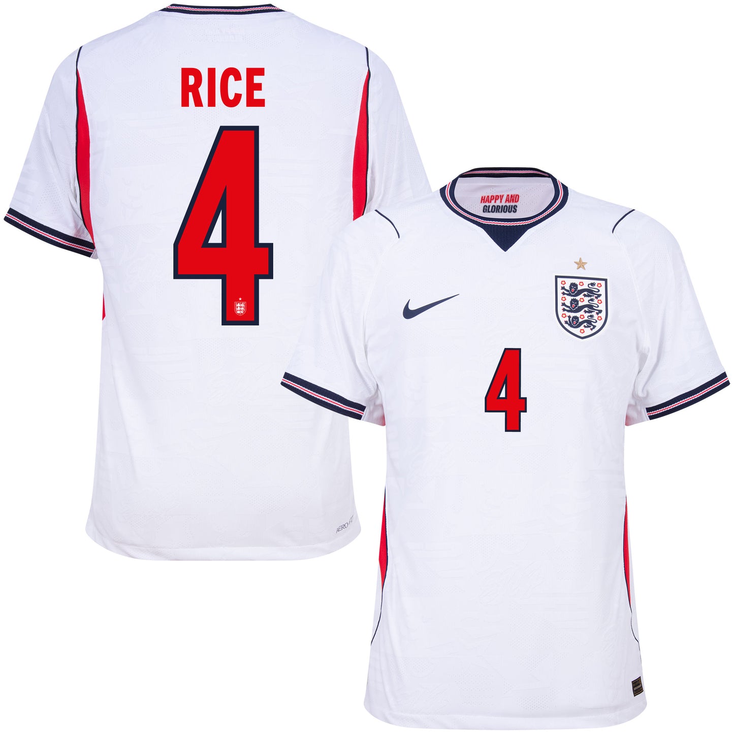 Nike England Aero-Fit Match Home Rice 4 Shirt 2026-2027 (Official Printing)