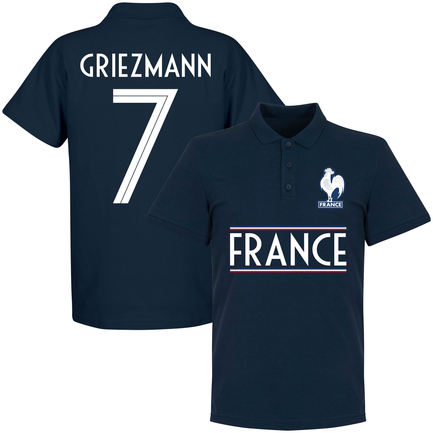 France Griezmann 7 Team Polo Shirt - Navy