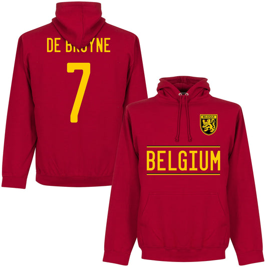 Belgium De Bruyne 7 Team Hoodie - Red
