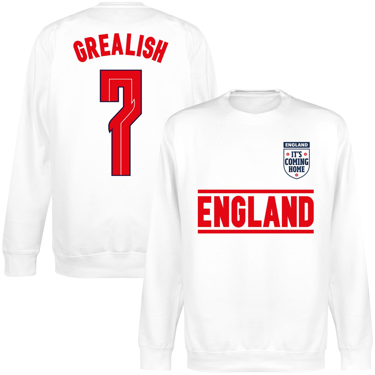 England Grealish 7 Team KIDS Sweatshirt - White